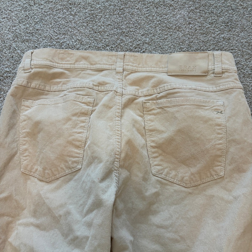 Brax Cooper Fancy Pants‎ Mens 31x28 Khaki Beige Corduroy Straight Leg Casual - Picture 10 of 11
